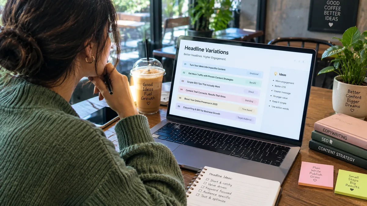 Comparing AI-generated headline options before publishing