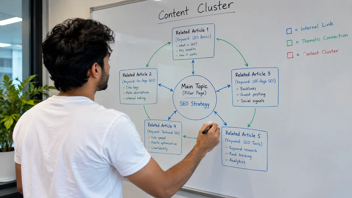Content cluster diagram supporting generative engine optimization