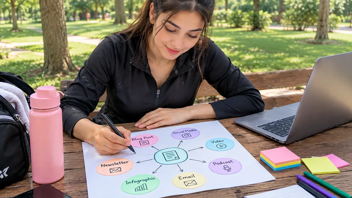 One-to-many content repurposing method diagram