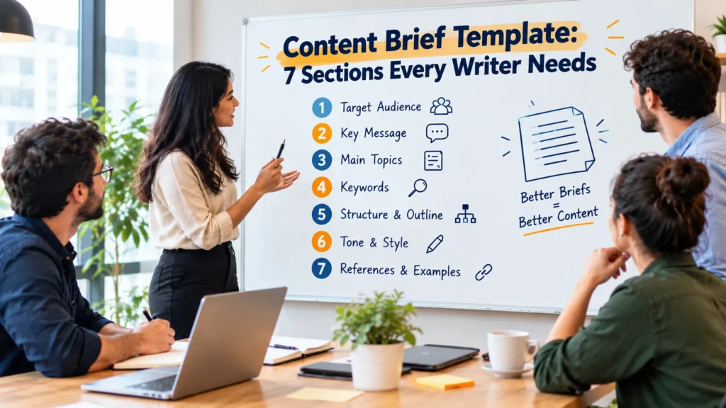 content brief template, 7 sections every writer needs