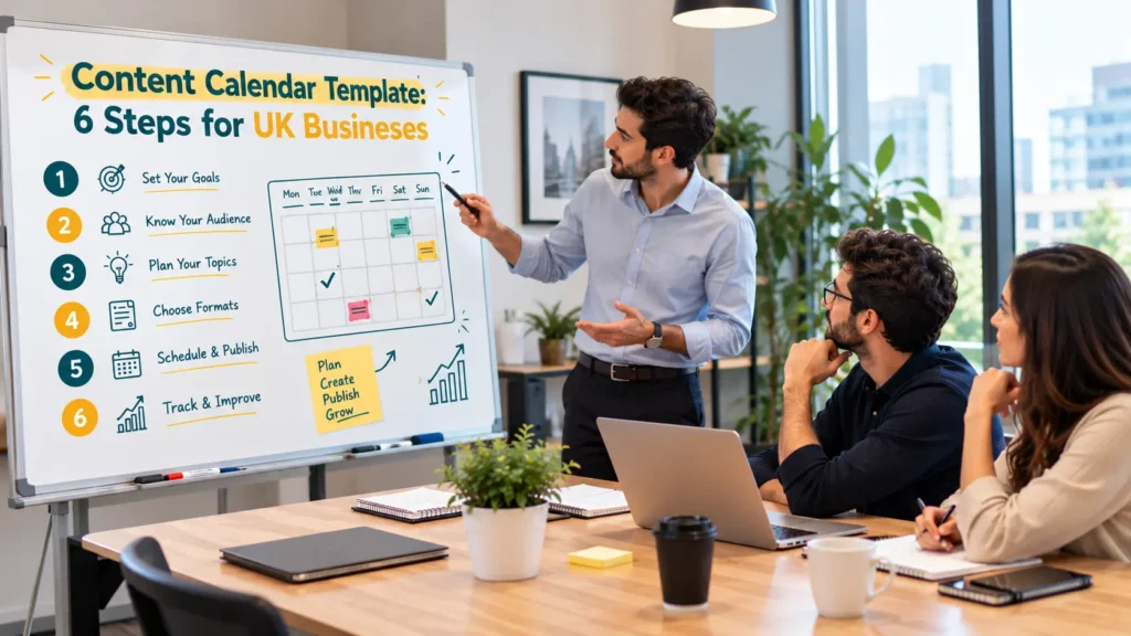 content calendar template, 6 steps for UK businesses