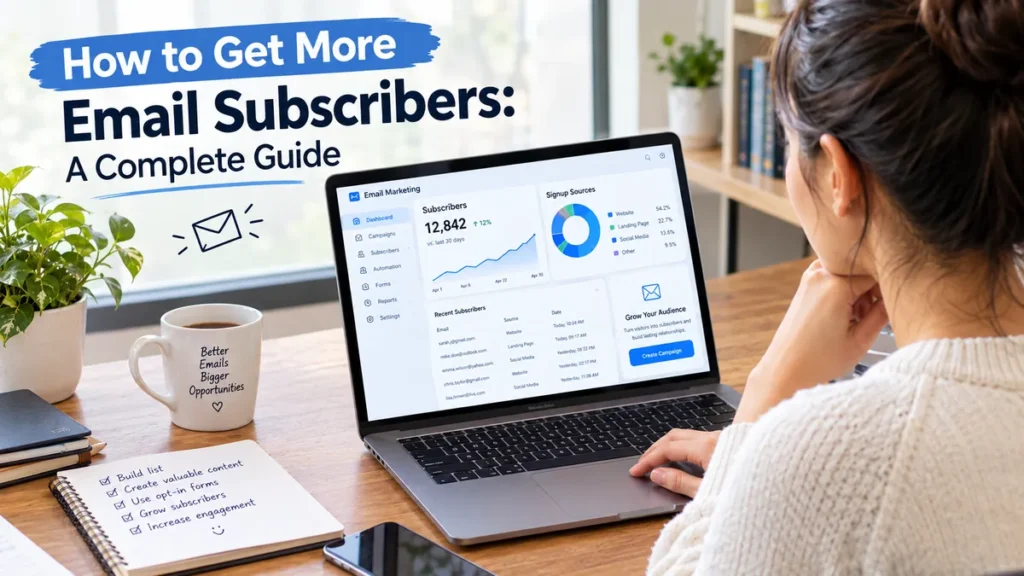 Marketer reviewing strategies how to get more email subscribers