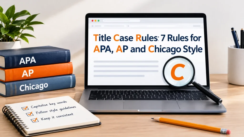 Headline with capital letters next to a title case rules